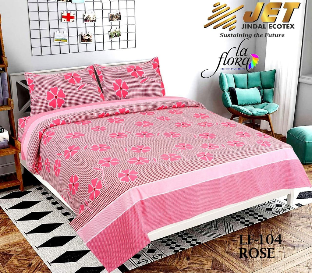 1 Double Bedsheet with 2 Pillow Covers