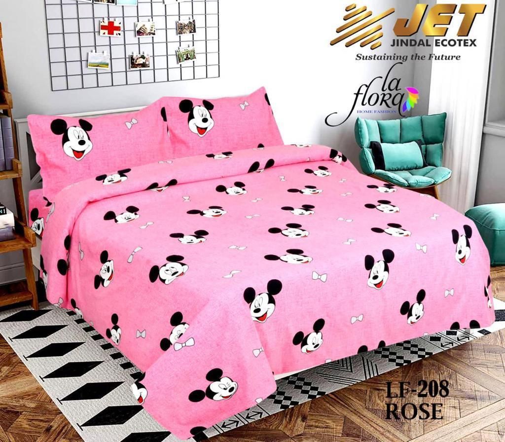 1 Double Bedsheet with 2 Pillow Covers