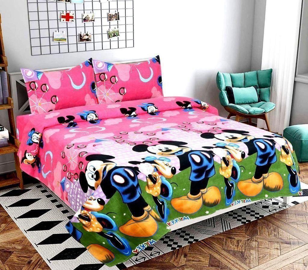 1 Double Bedsheet with 2 Pillow Covers