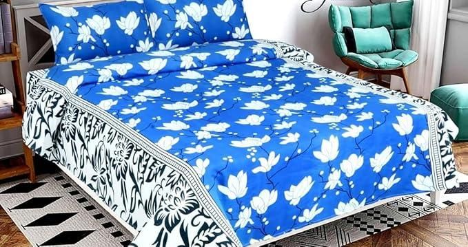 1 Double Bedsheet with 2 Pillow Covers