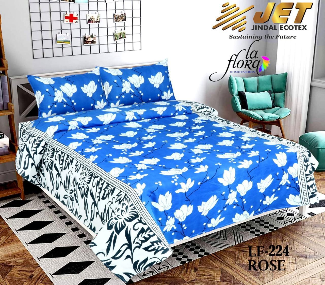 1 Double Bedsheet with 2 Pillow Covers